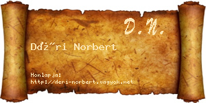 Déri Norbert névjegykártya